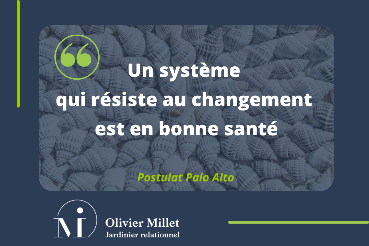 Article "Un système qui résiste au changement est en bonne santé" par olivier Millet - approche systémique de Palot Alto